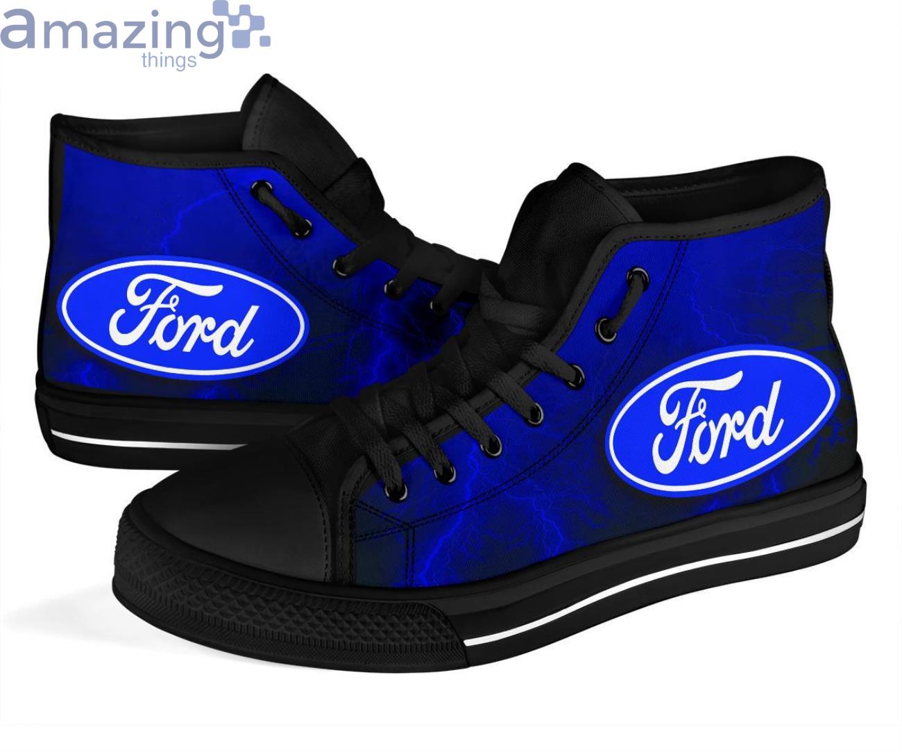 Ford Thunder and Lightning Blue High Top Shoes image Ford Thunder and Lightning Blue High Top Shoes Product Photo 4