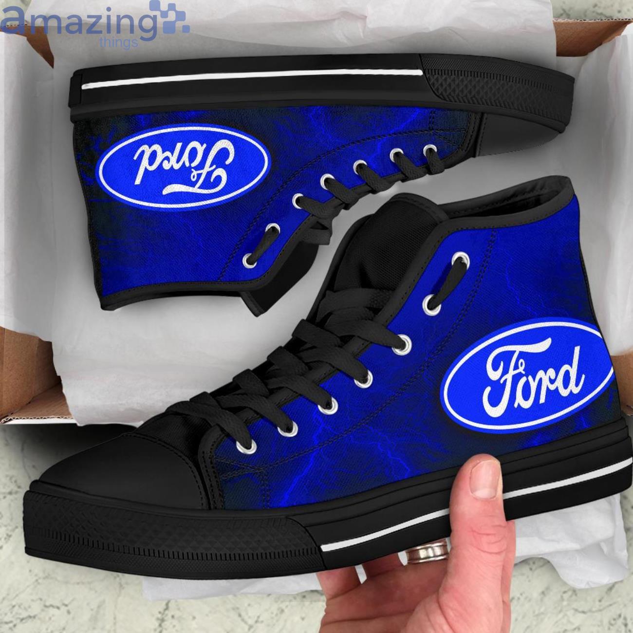 Ford Thunder and Lightning Blue High Top Shoes image Ford Thunder and Lightning Blue High Top Shoes Product Photo 6