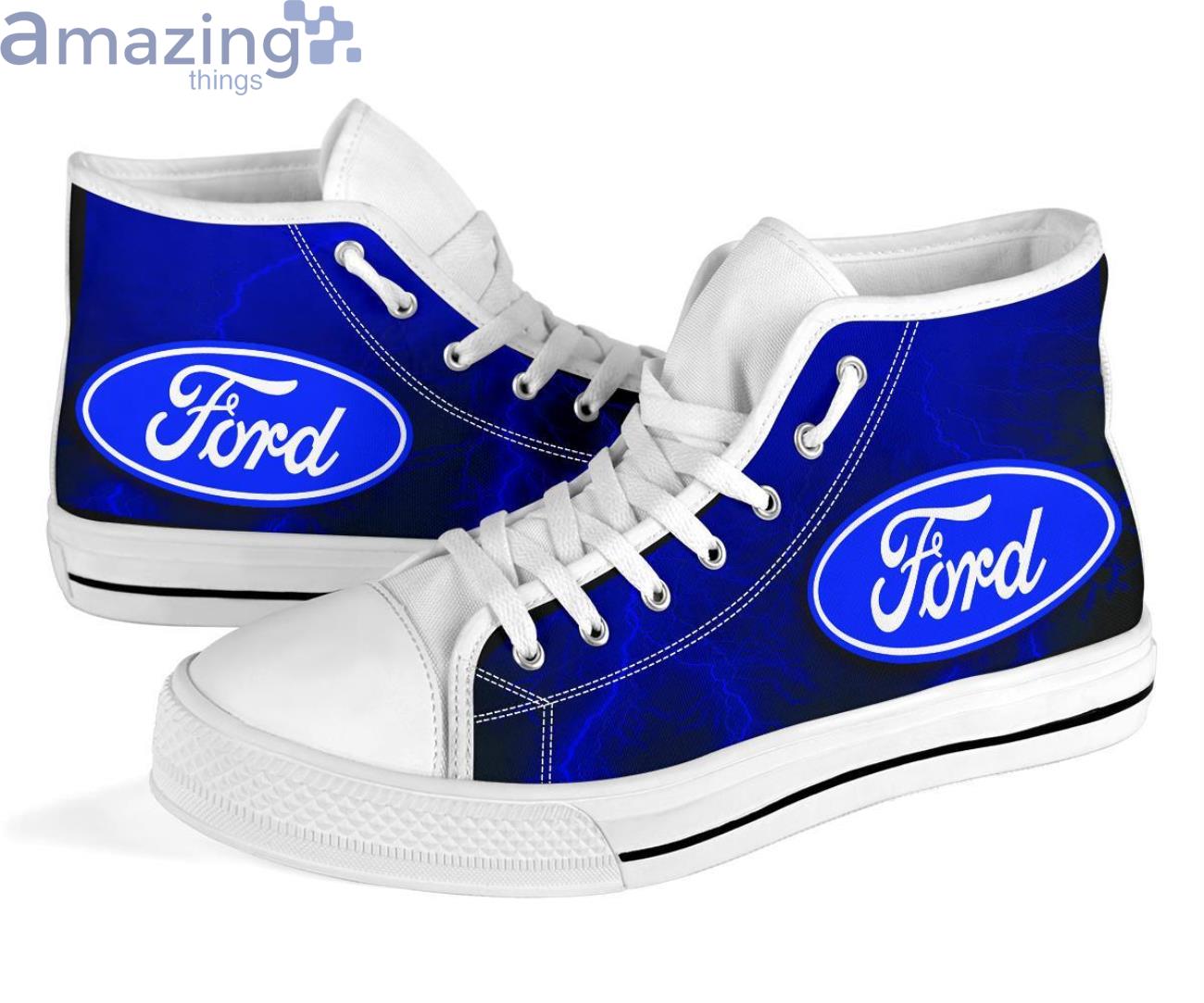 Ford Thunder and Lightning Blue High Top Shoes image Ford Thunder and Lightning Blue High Top Shoes Product Photo 9