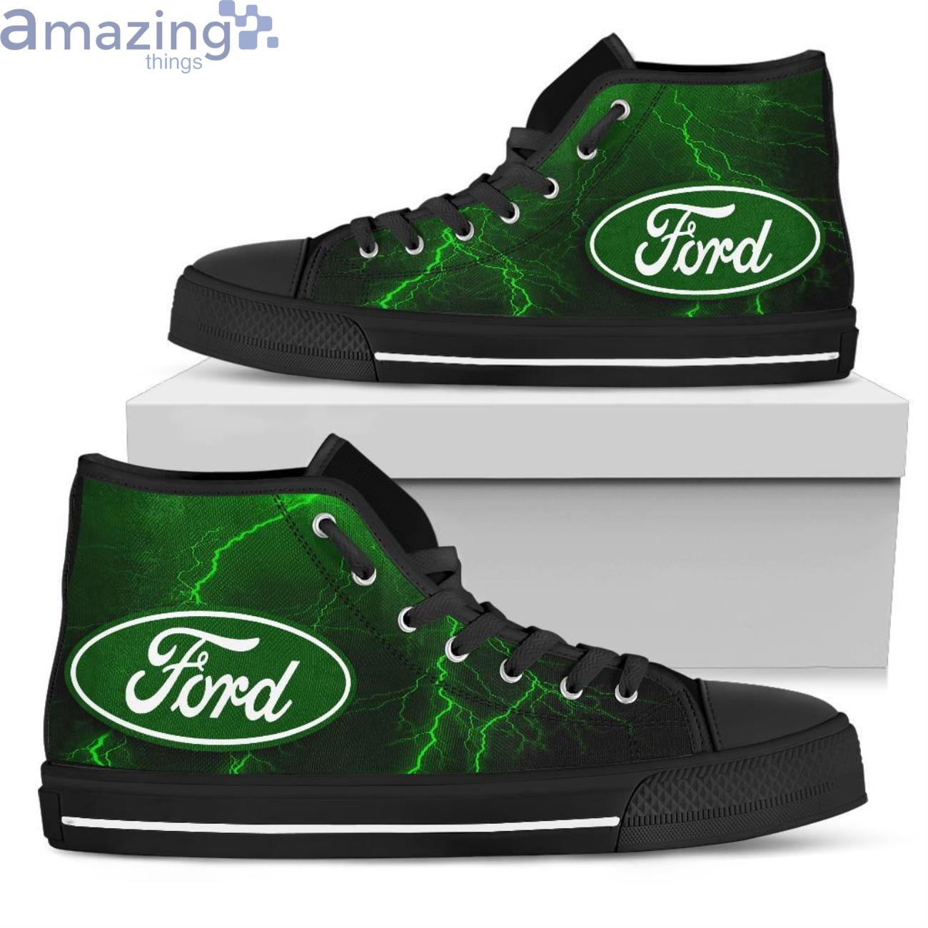 Ford Thunder and Lightning Green High Top Shoes Product Photo 1