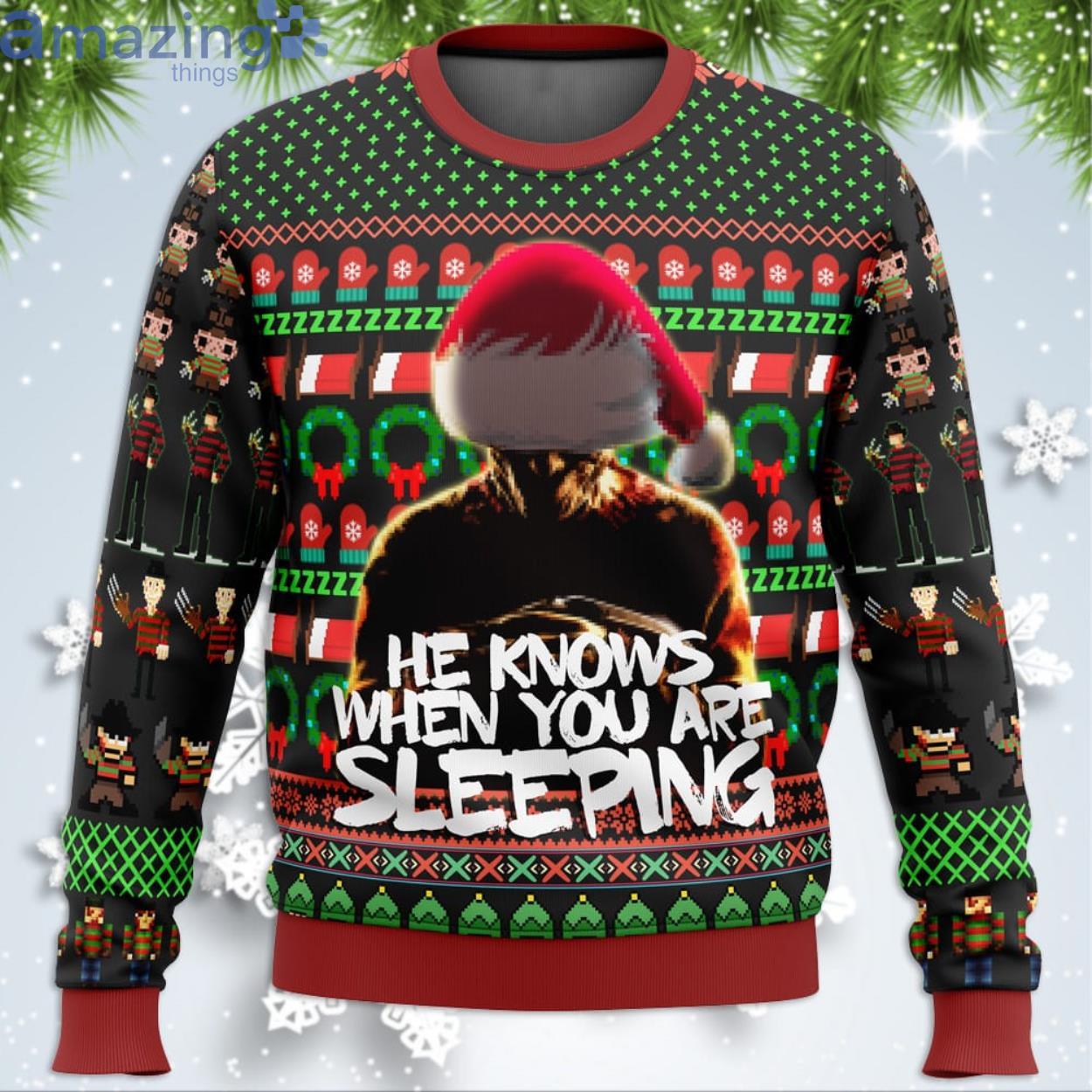 Freddy Krueger A Nightmare On Elm Street Funny Christmas Gift Ugly Christmas Sweater Product Photo 1