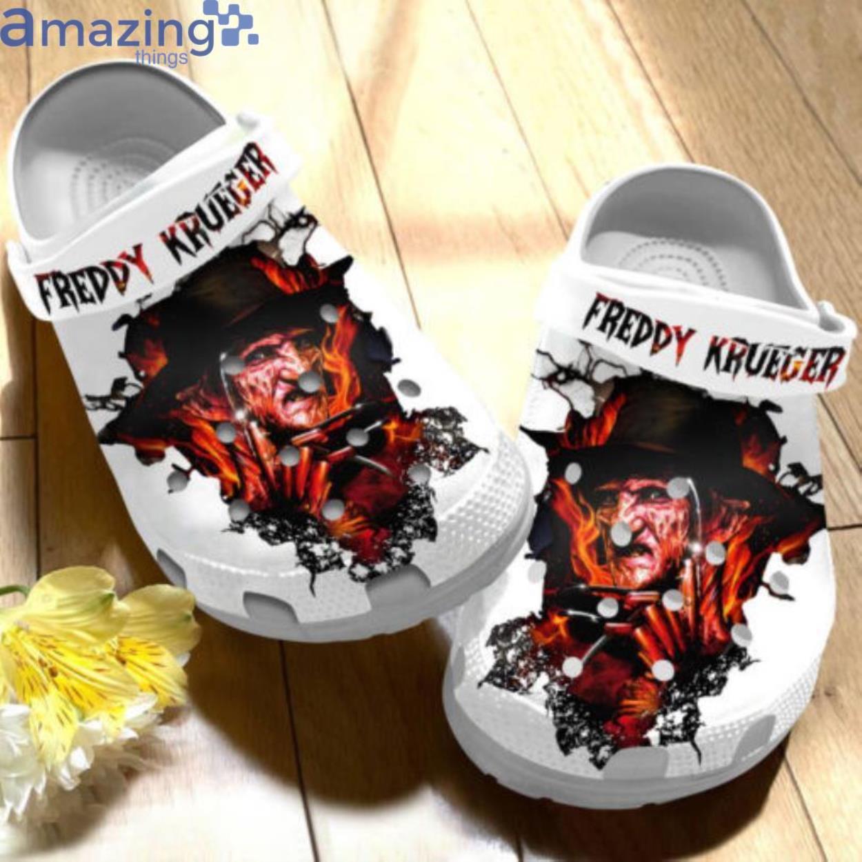 Freddy Krueger Halloween White Clog Shoes Product Photo 1
