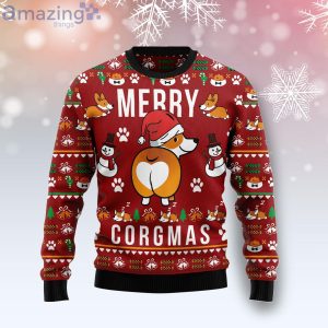 Funny Corgi Merry X-Mas Ugly Christmas Sweater Family Sweater Gifts Product Photo 1