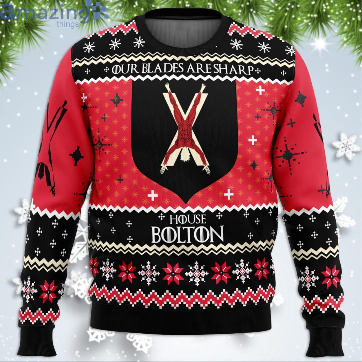 Game Of Thrones House Bolton Funny Christmas Gift Ugly Christmas Sweater Product Photo 1