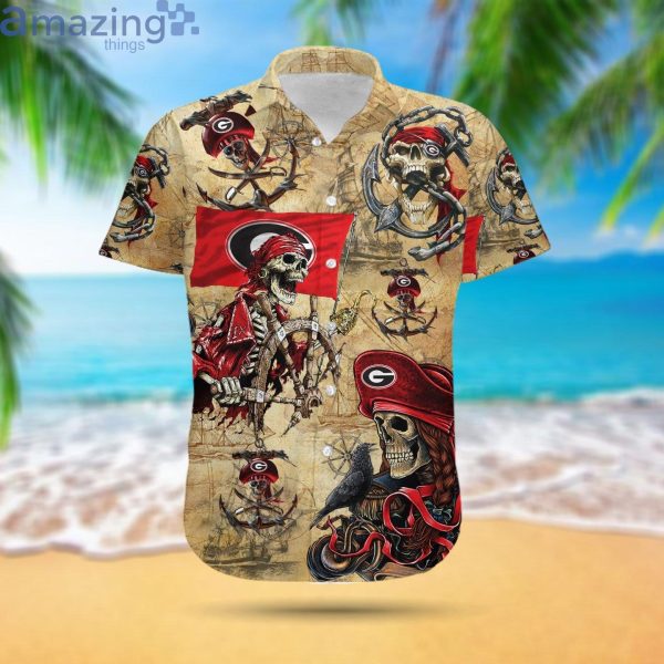 Georgia Bulldogs Pirates Fans Pirates Skull Hawaiian Shirtproduct photo 2