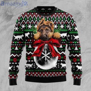 German Shepherd Dog Xmas Ball Christmas Ugly Sweater Product Photo 1