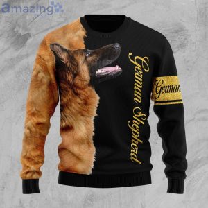 German Shepherd Half Cool Dog Lover Ugly Christmas Sweater Product Photo 1