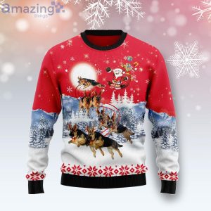 German Shepherd Santa Claus Dog Lover Ugly Christmas Sweater Product Photo 1