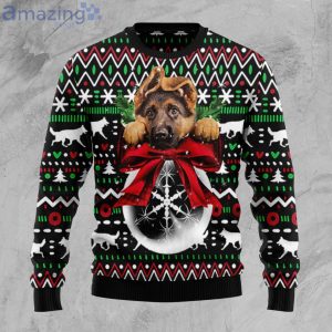 German Shepherd Xmas Ball Dog Lover Ugly Christmas Sweater Product Photo 1
