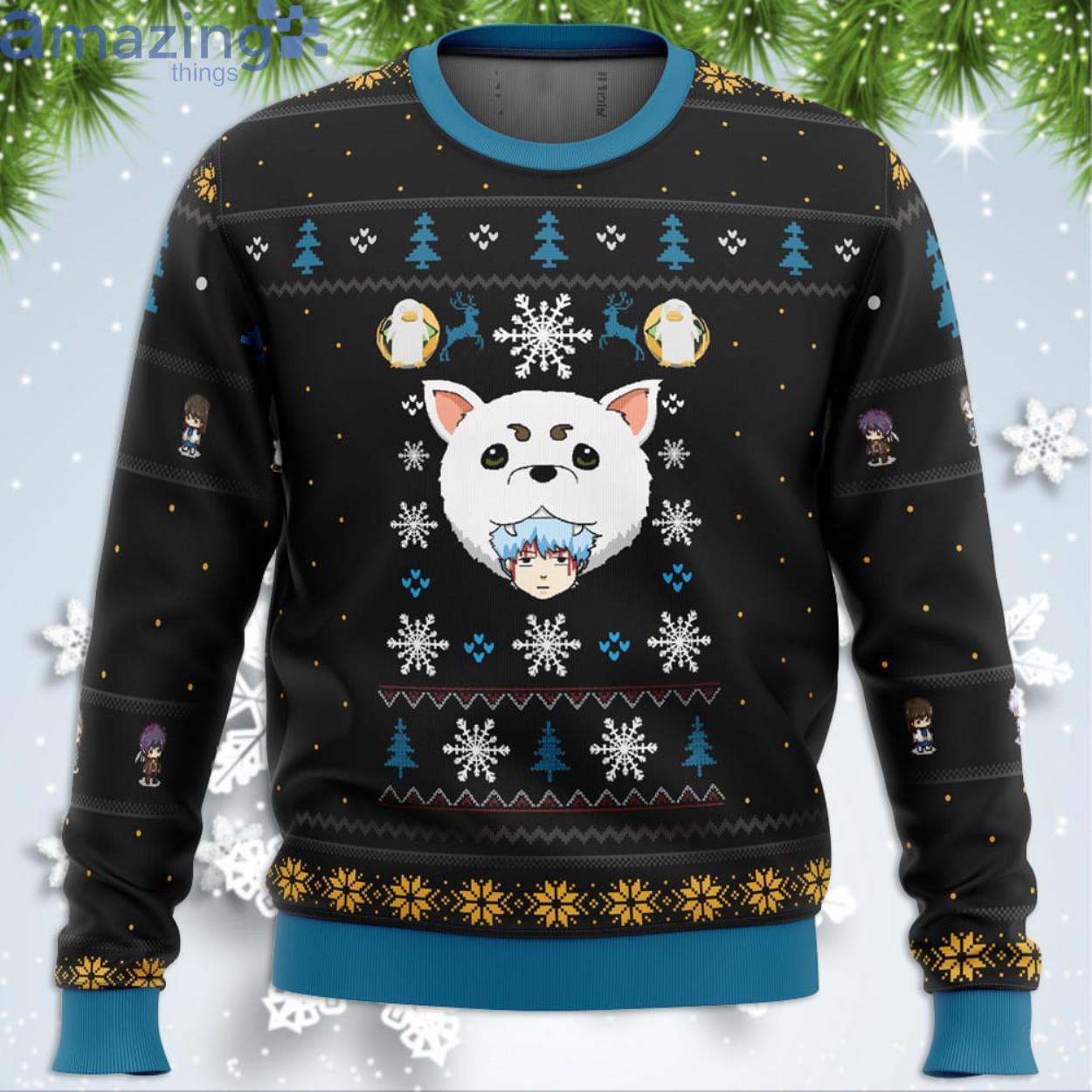 Gintama Woof Funny Christmas Gift Ugly Christmas Sweater Product Photo 1