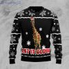 Giraffe Let It Glow Giraffe Lover Ugly Christmas Sweater