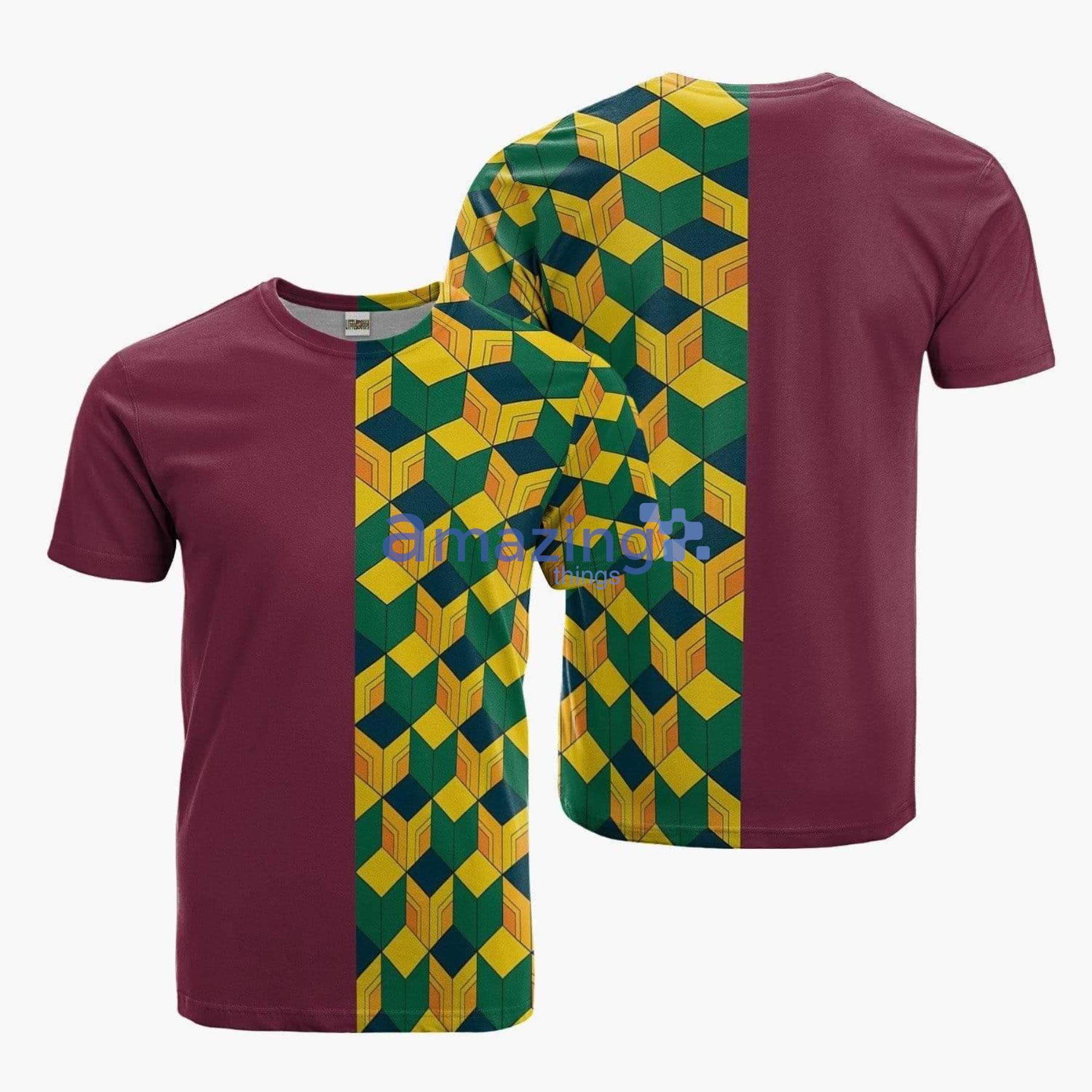 Giyuu Tomioka Pattern Anime Merch All Over Print 3D T Shirt image Giyuu Tomioka Pattern Anime Merch All Over Print 3D T-Shirt Product Photo 1