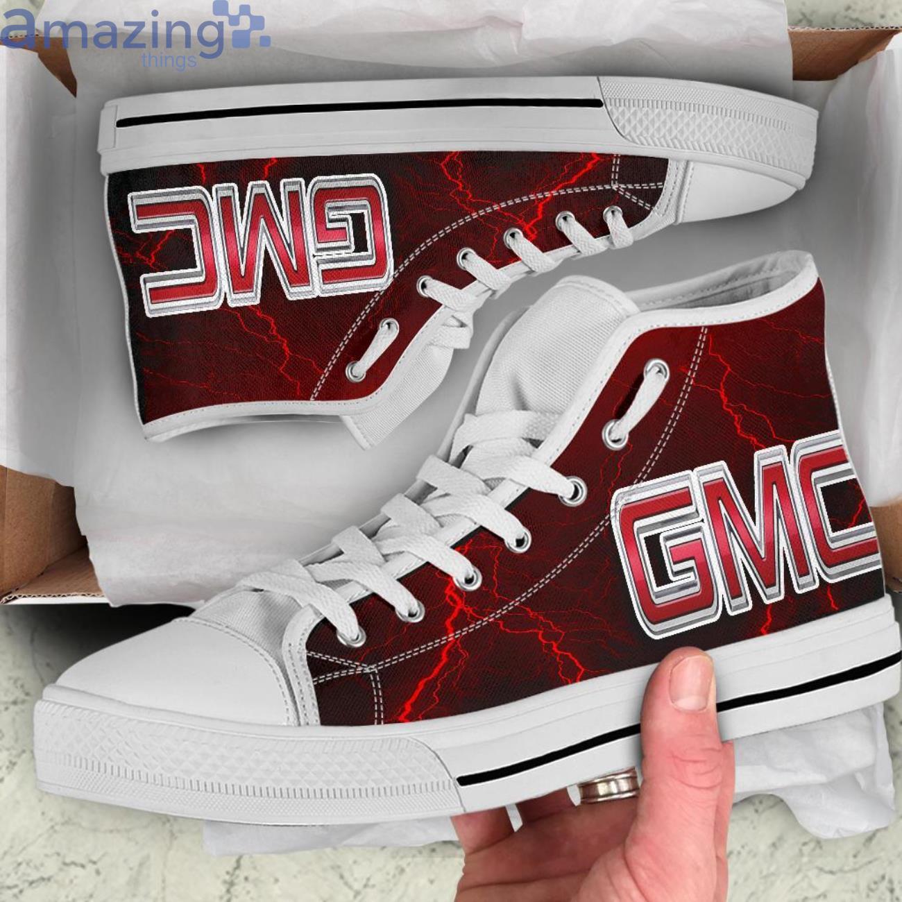 Gmc Thunder and Lightning Red High Top Shoes image Gmc Thunder and Lightning Red High Top Shoes Product Photo 2