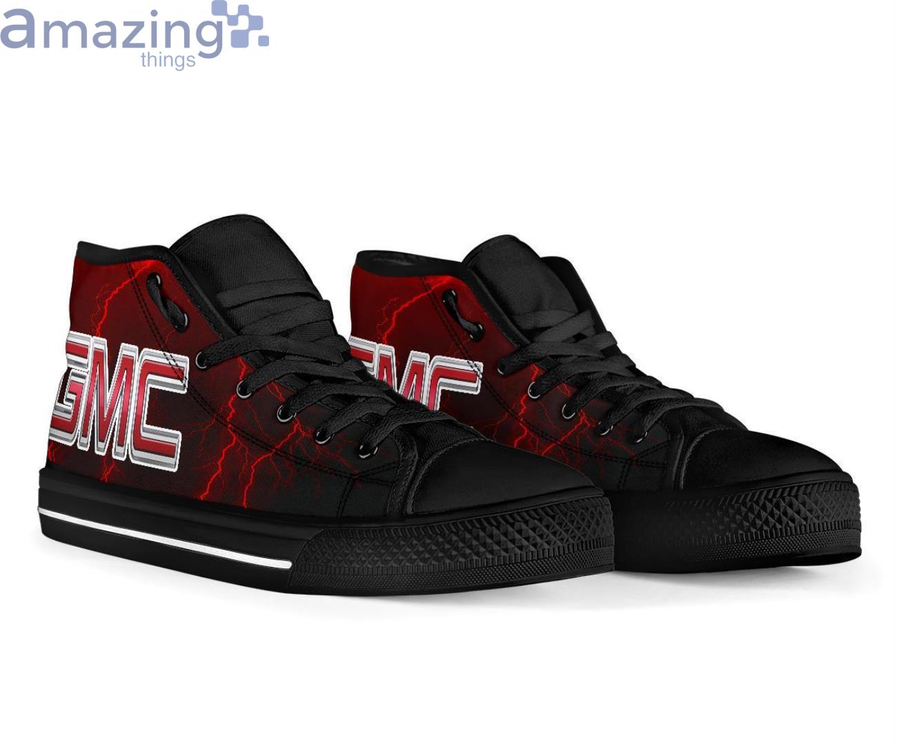 Gmc Thunder and Lightning Red High Top Shoes image Gmc Thunder and Lightning Red High Top Shoes Product Photo 3