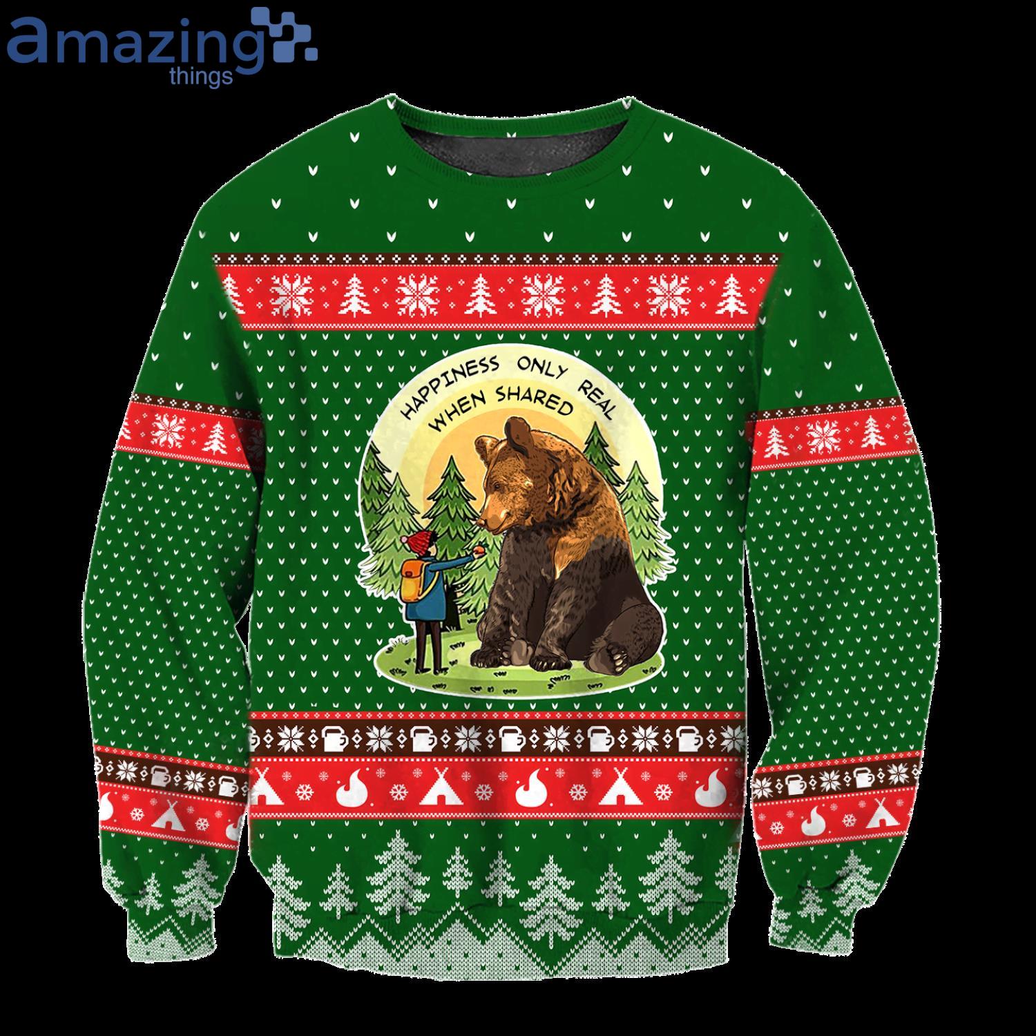 Go Camping Play With Bear Ugly Christmas Sweater Product Photo 1