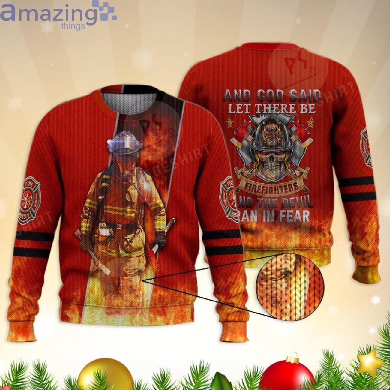 God Said Let There Be Firefighter Fireman Superhero All Over Print 3D Sweater Product Photo 1 God Said Let There Be Firefighter Fireman Superhero All Over Print 3D Sweater Product Photo 1