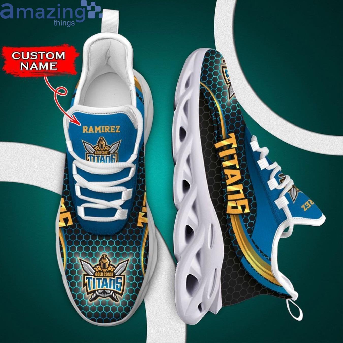 Gold Coast Titans Max Soul Sneaker Custom Name Product Photo 1