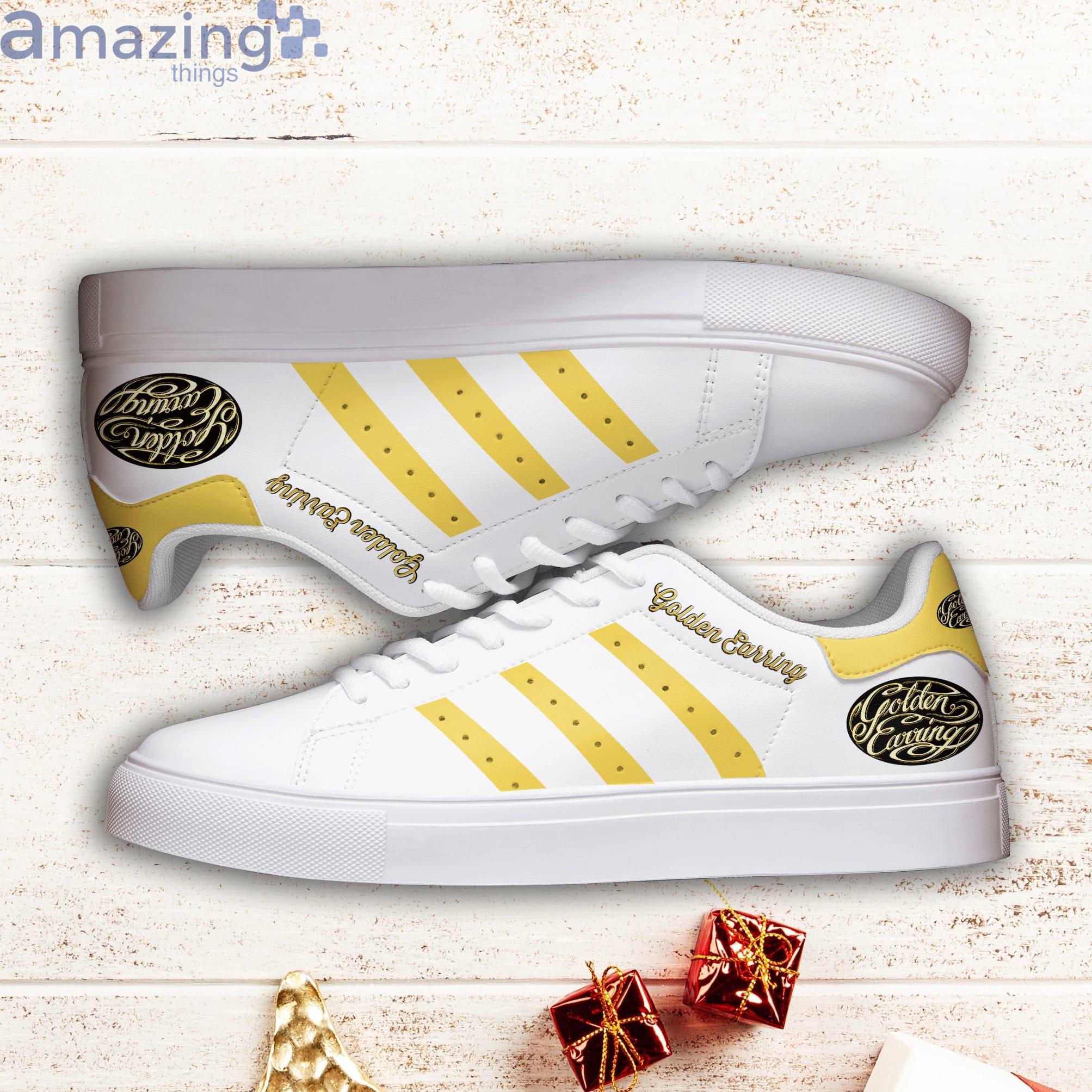 Golden Earring Yellow Striped Stan Smith Low Top Skate Shoes Product Photo 1