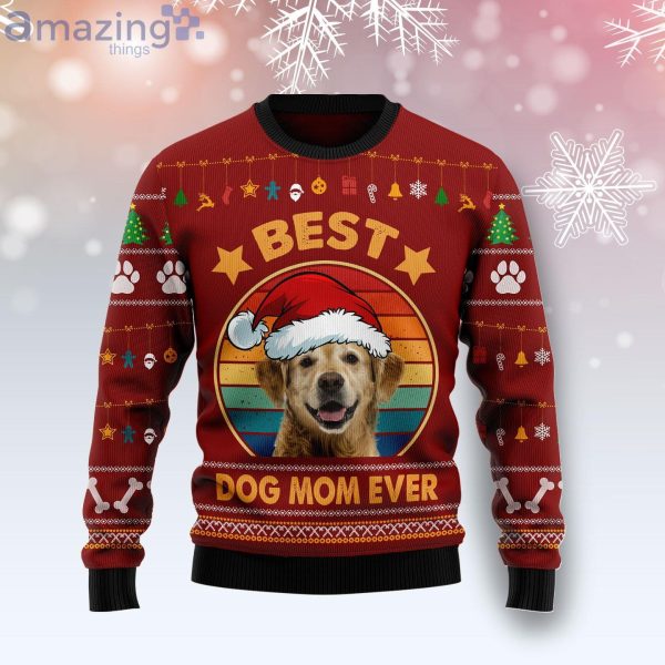 Golden Retriever Best Dog Mom Ever Dog Lover Ugly Christmas Sweater Product Photo 1