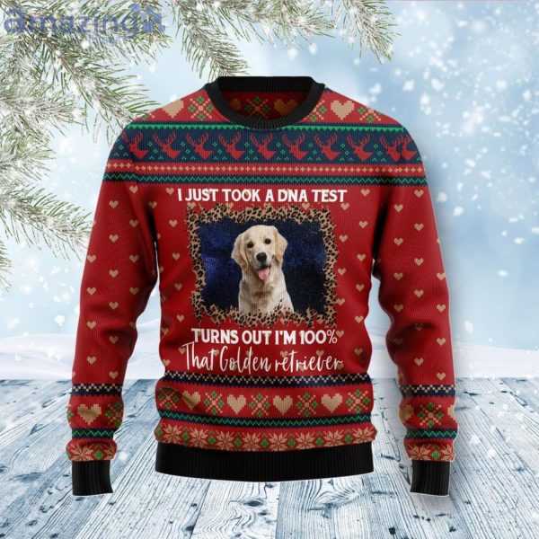 Golden Retriever Dog DNA Test Turns Out I'm 100% Golden Retriever Christmas Ugly Sweater Product Photo 1