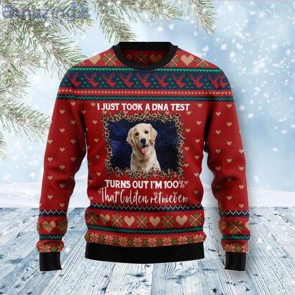 Golden Retriever I Just Took A Dna Test Ugly Christmas Sweater Product Photo 1