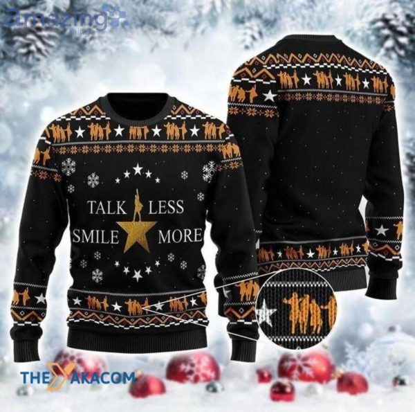 Golden Star Talk Less Smile More Gift For Christmas Ugly Christmas Sweaterproduct photo 1