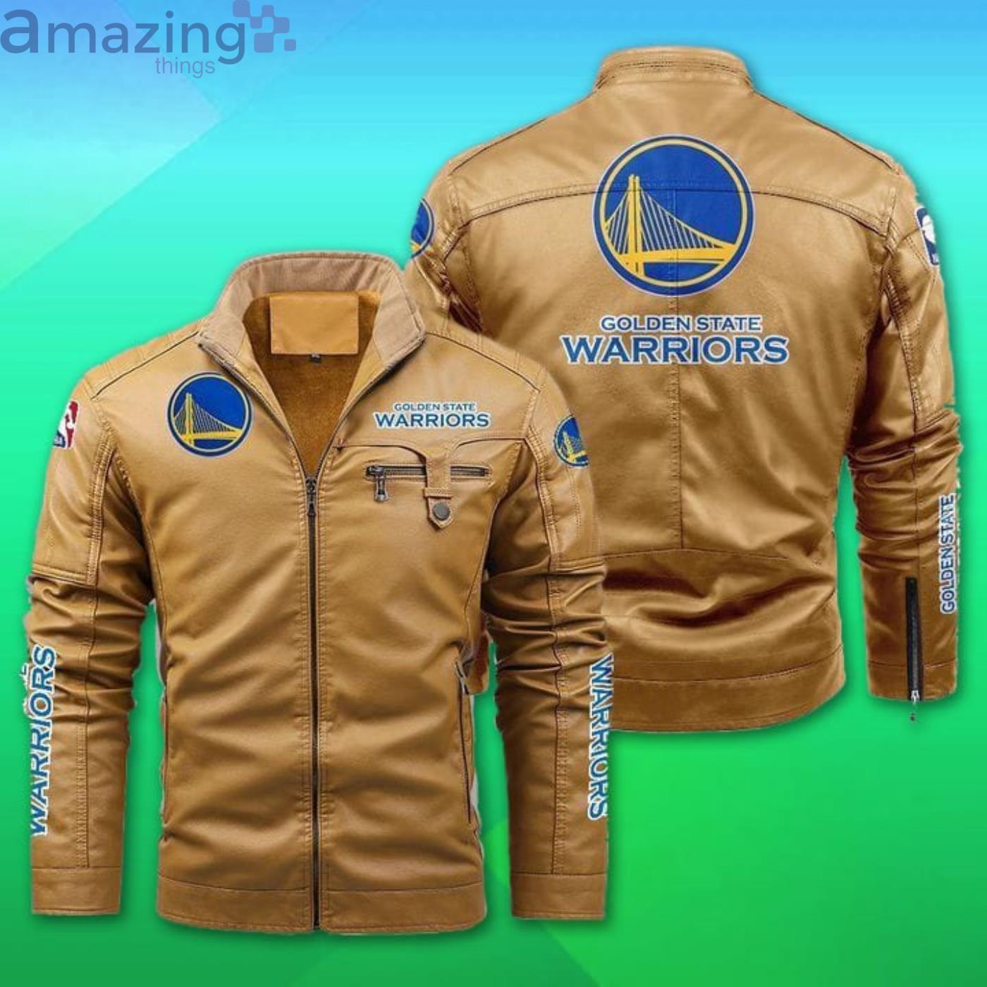 Golden State Warriors Fleece Leather Jacket