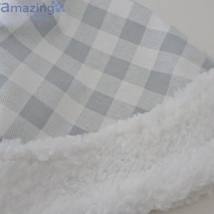 Gray White Buffalo Check Flannel Christmas Santa Hat For Adult And Child Product Photo 3