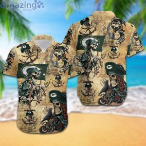 Green Bay Packers Pirates Fans Pirates Skull Hawaiian Shirtproduct photo 1