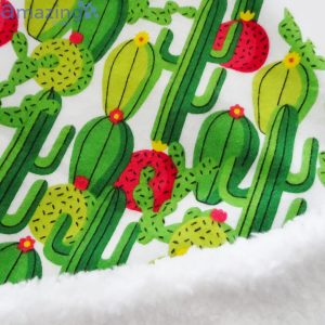 Green Cactus Pattern White Christmas Santa Hat For Adult And Child image Green Cactus Pattern White Christmas Santa Hat For Adult And Child Product Photo 5