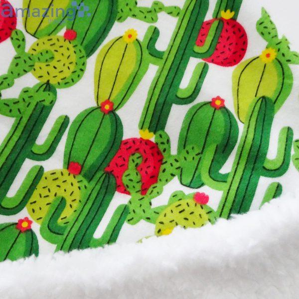 Green Cactus Pattern White Christmas Santa Hat For Adult And Child Product Photo 5