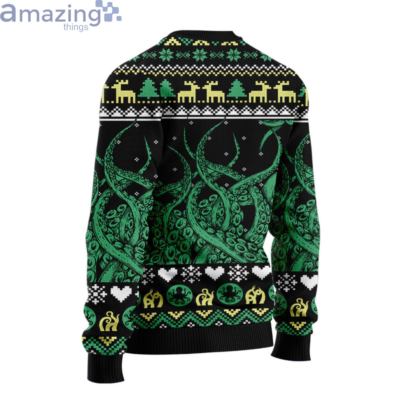 Green Octopus Christmas Ugly Sweater image Green Octopus Christmas Ugly Sweater Product Photo 2