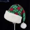 Green Snowflake Pattern Christmas Santa Hat For Adult And Child