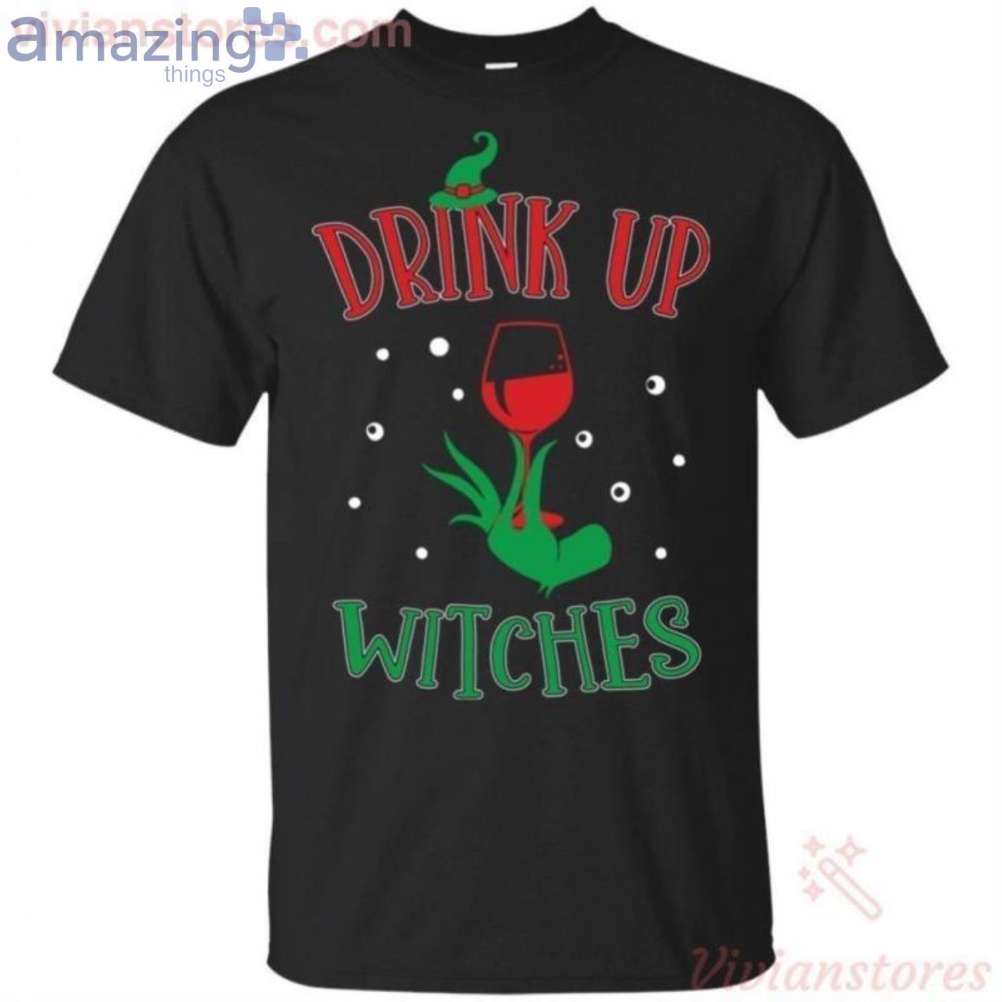 Grinch Drink Up Witches Halloween T-Shirt Product Photo 1