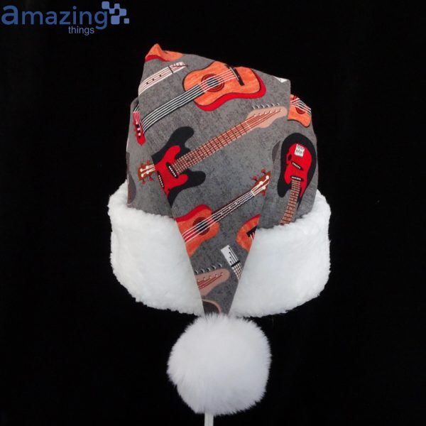 Guitar Music Lover's Christmas Santa Hat For Adult And Child Product Photo 2