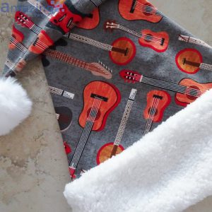 Guitar Music Lover's Christmas Santa Hat For Adult And Child Product Photo 4