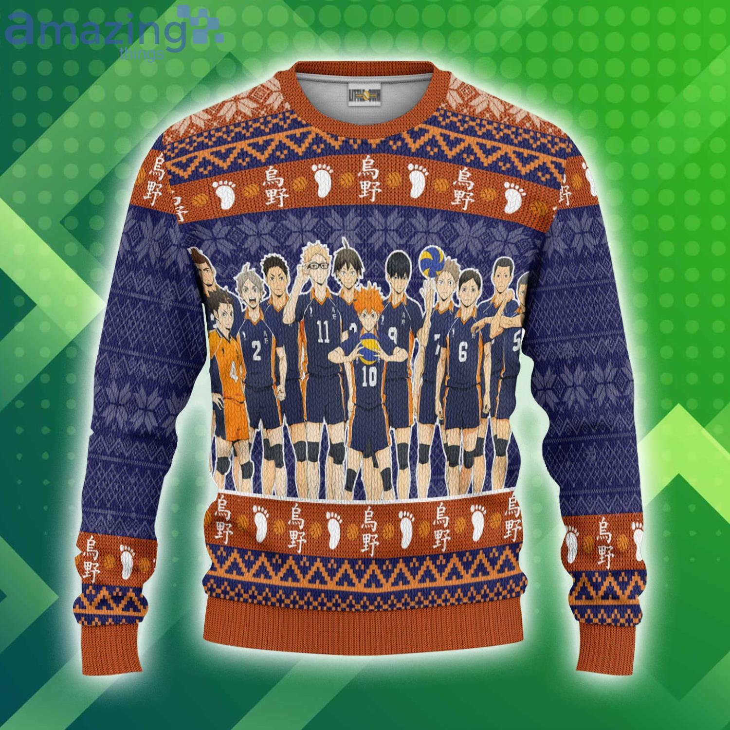 Haikyuu Karasuno High Christmas Ugly Sweater Anime 3D Sweater image Haikyuu Karasuno High Christmas Ugly Sweater Anime 3D Sweater Product Photo 1 Product photo 1