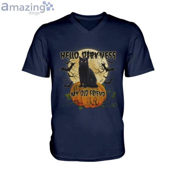 Halloween Black Cat Men V-Neck T-Shirt Product Photo 2