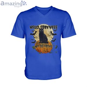 Halloween Black Cat Men V-Neck T-Shirt Product Photo 3