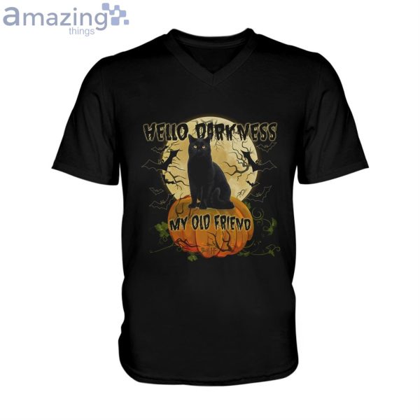 Halloween Black Cat Men V-Neck T-Shirt Product Photo 1