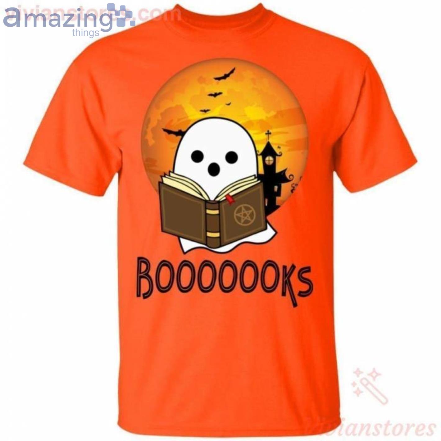 Halloween Boo Books Reading Funny T-Shirt Product Photo 1