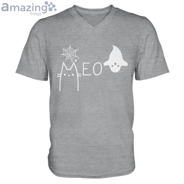 Halloween Cat Meow Men V-Neck T-Shirt Product Photo 3