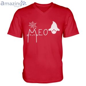 Halloween Cat Meow Men V-Neck T-Shirt Product Photo 4
