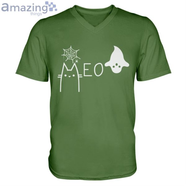 Halloween Cat Meow Men V-Neck T-Shirt Product Photo 5