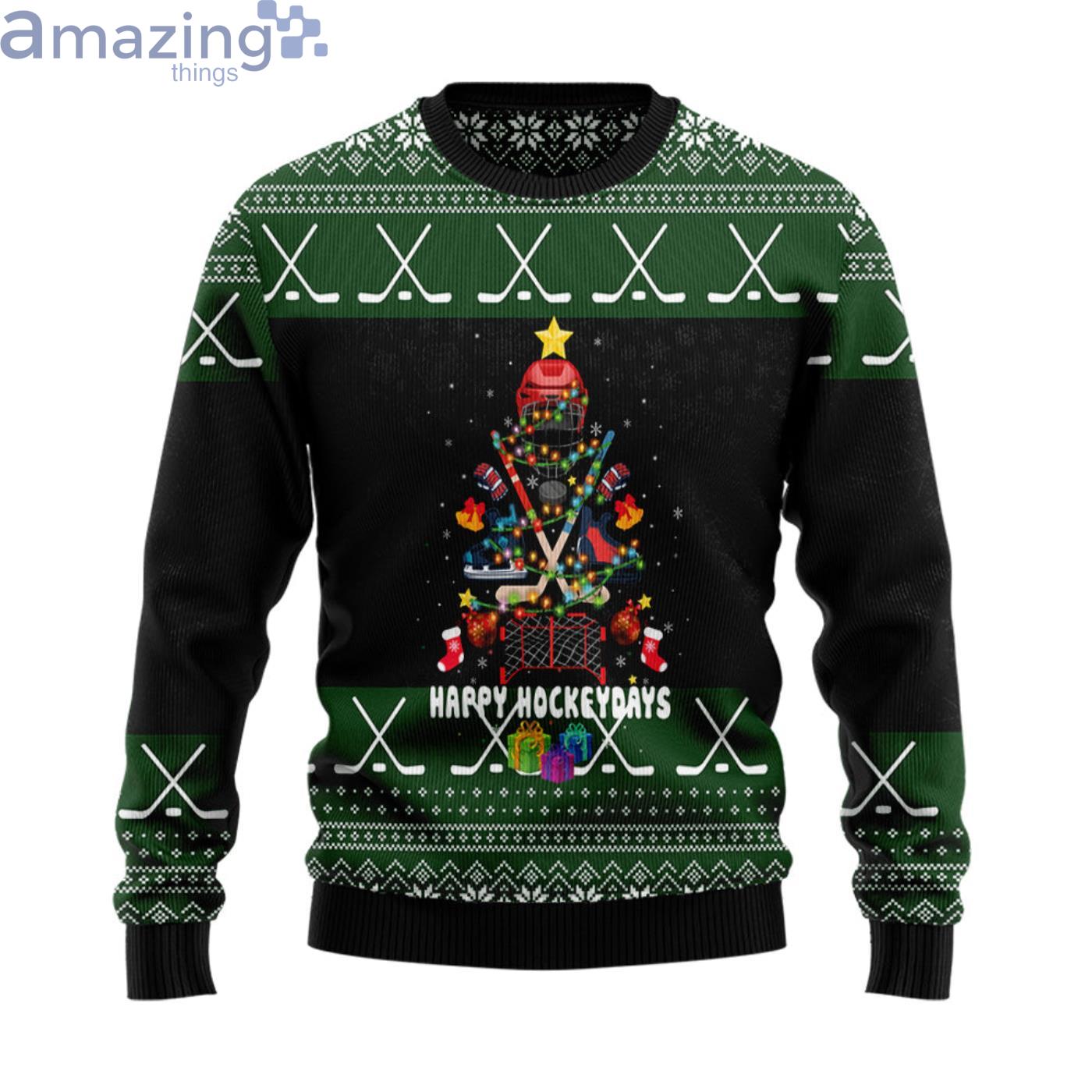Happy Hockeydays Christmas Tree Christmas Ugly Sweater Product Photo 1