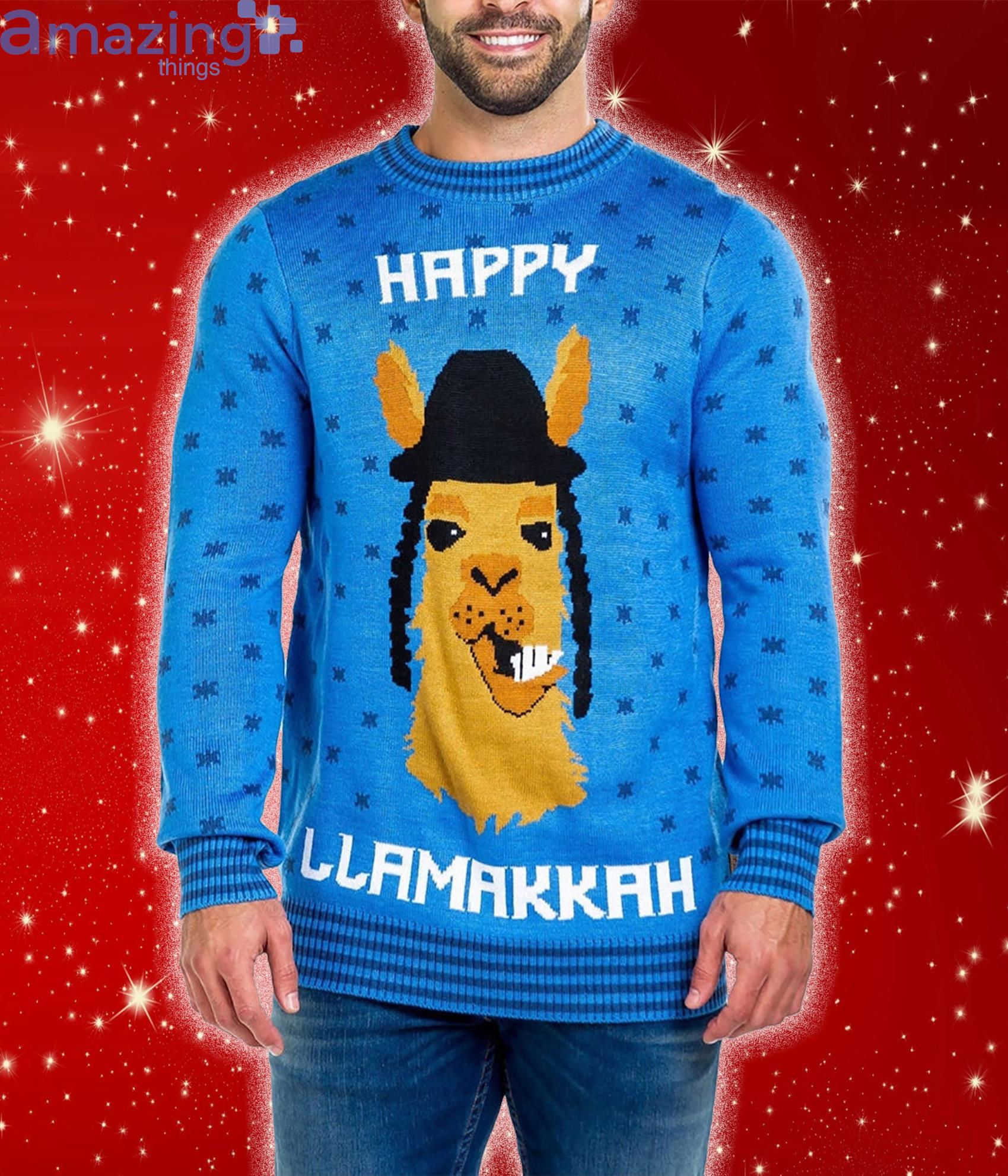 Happy Llamakkah Funny Christmas Ugly Sweater Product Photo 1 Happy Llamakkah Funny Christmas Ugly Sweater Product Photo 1