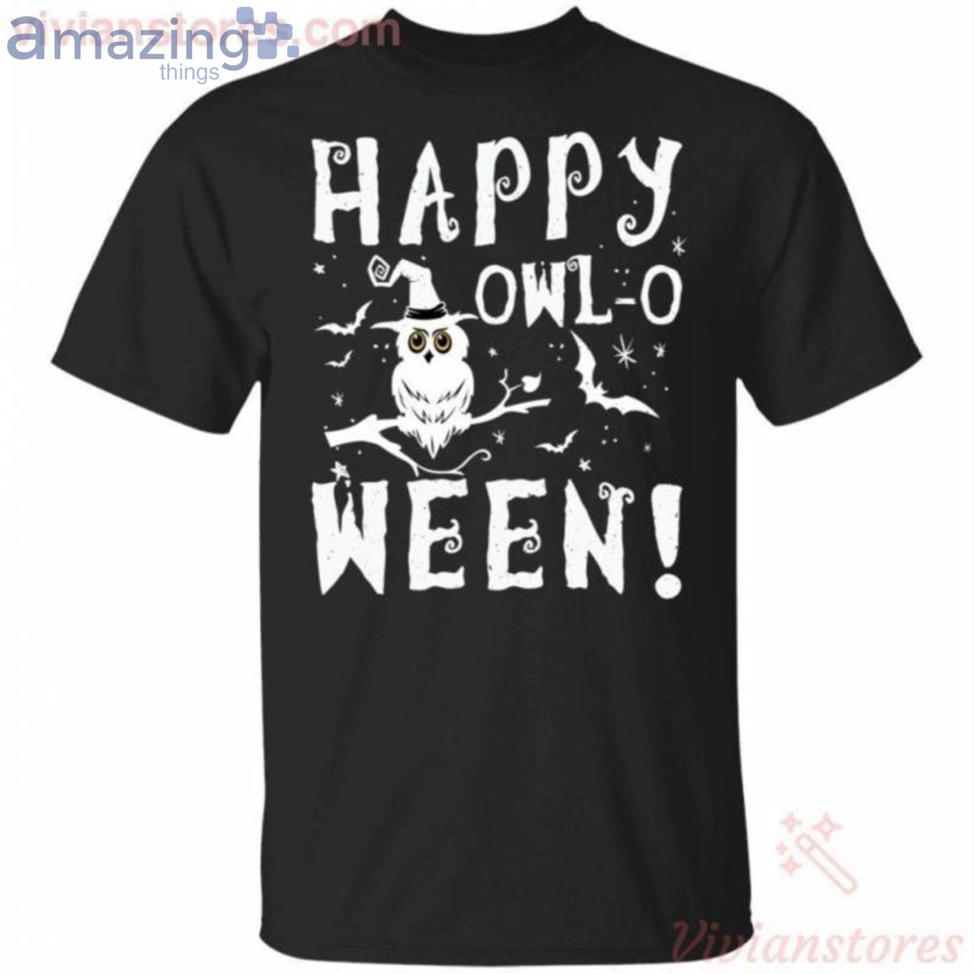 Happy Owl-O-Ween-Funny Owl Halloween T-Shirt Product Photo 1
