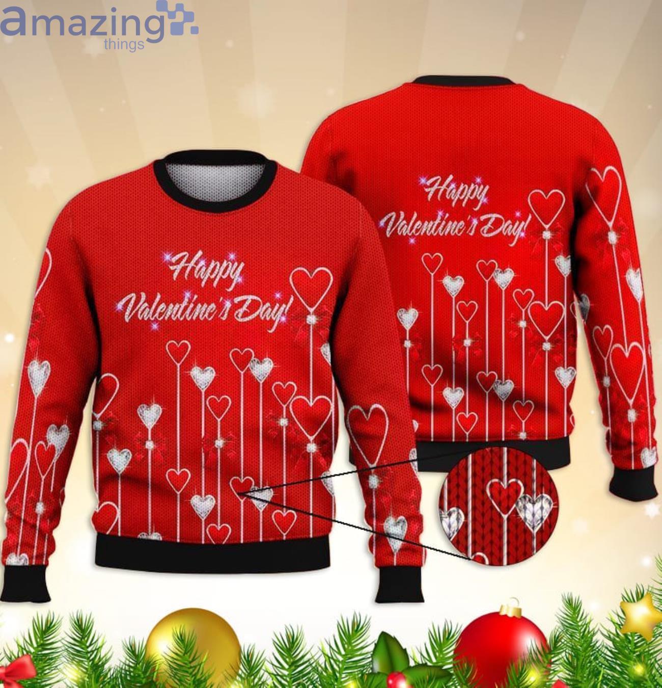 Happy Valentine's Day Heart Valentine's Gift 3D Sweater Product Photo 1