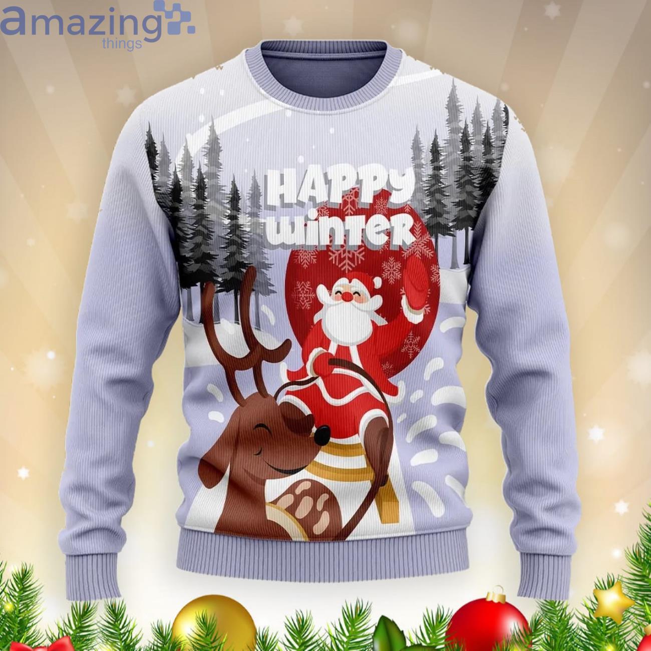 Happy Winter Christmas Gift Ugly Christmas Sweater Product Photo 1 Happy Winter Christmas Gift Ugly Christmas Sweater Product Photo 1
