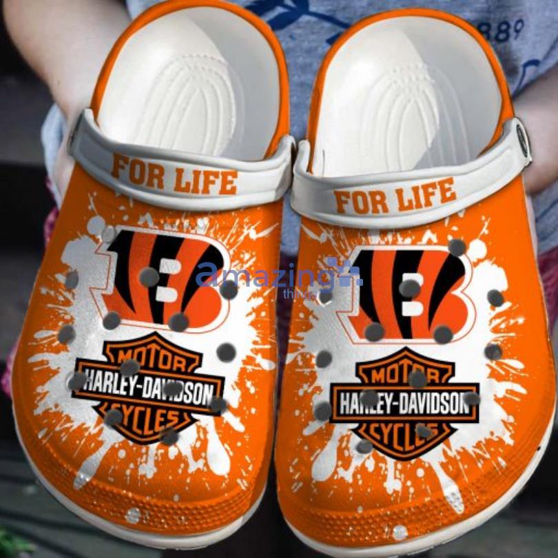 Harley Davidson Cincinnati Bengals Clog Shoes For Men And Women Product Photo 1